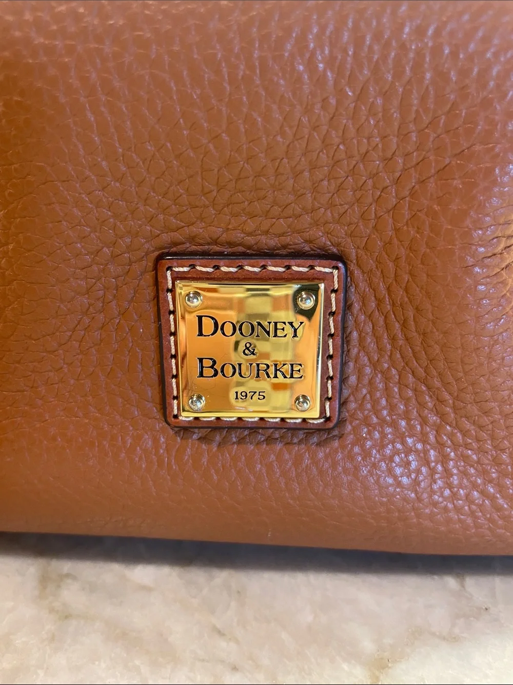 Dooney & Bourke Chestnut Brown Pebble Leather Tote